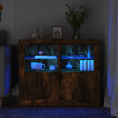 Armadietti con Luci LED 2pz in legno multistrato