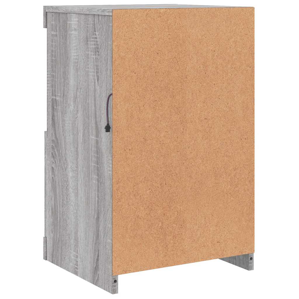 Armadietto con Luci LED Grigio Sonoma in Legno Multistrato