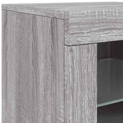 Armadietto con Luci LED Grigio Sonoma in Legno Multistrato - homemem39