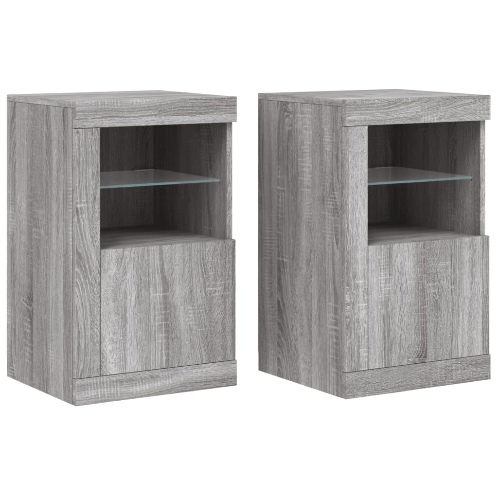 Armadietti con Luci LED 2pz in legno multistrato
