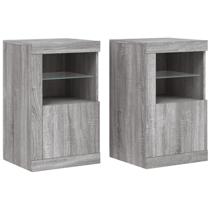 Armadietti con Luci LED 2pz in legno multistrato
