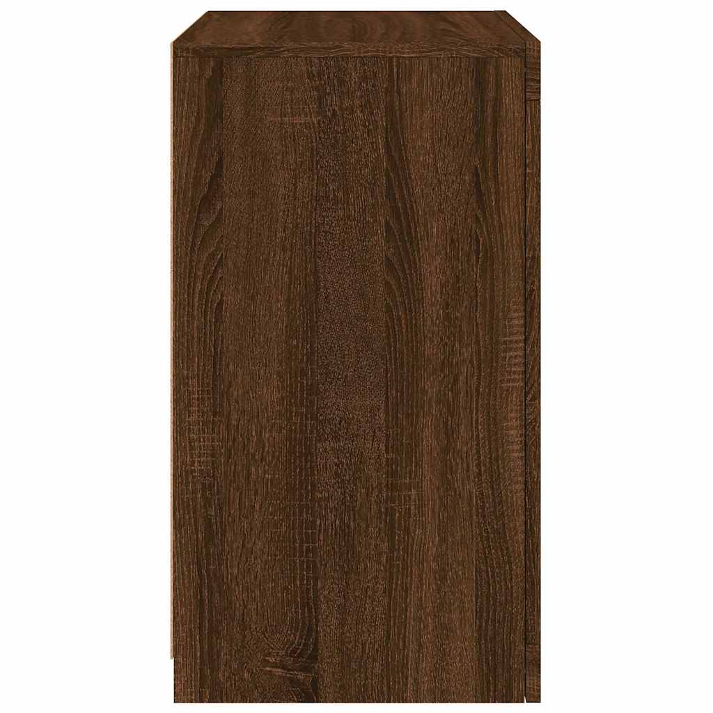 Armadietto con Luci LED Rovere Marrone in Legno Multistrato