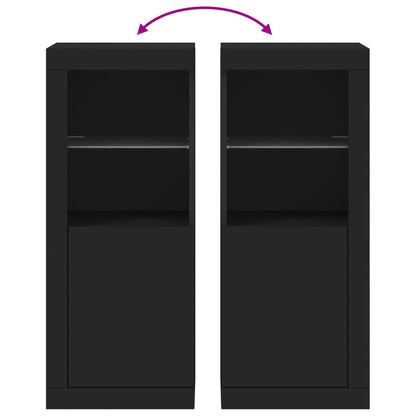 Credenza con Luci LED Nera 41x37x100 cm - homemem39