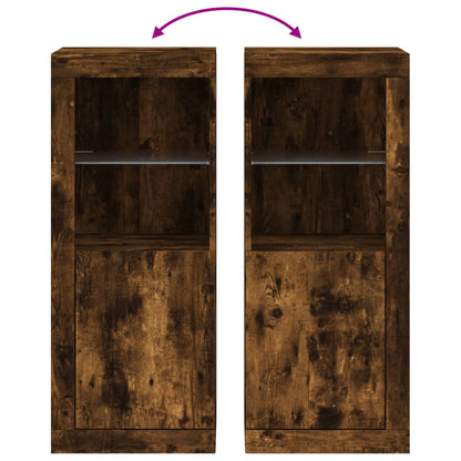 Credenza con Luci LED Rovere Fumo 41x37x100 cm - homemem39