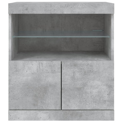 Credenza con Luci LED Grigio Cemento 60x37x67 cm - homemem39