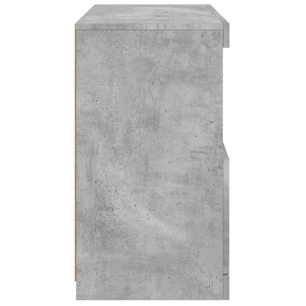 Credenza con Luci LED Grigio Cemento 60x37x67 cm