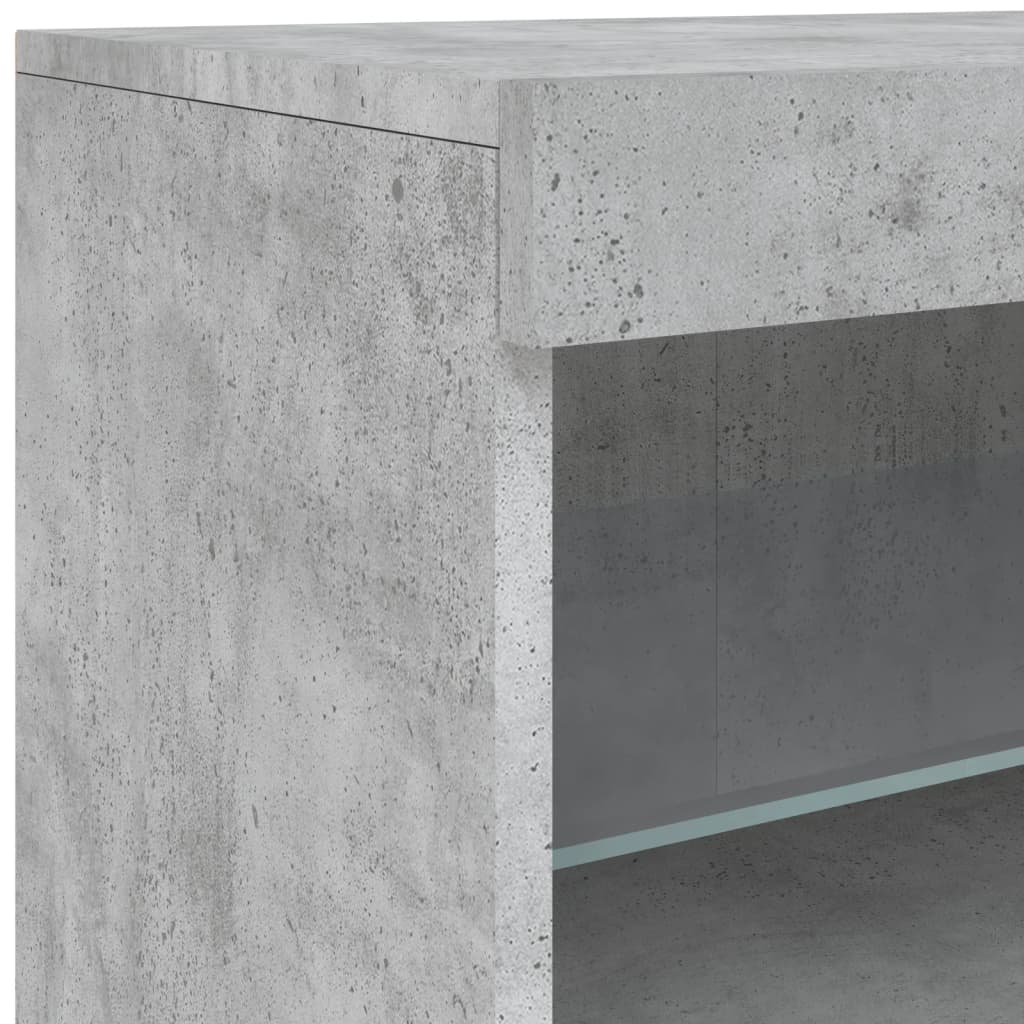 Credenza con Luci LED Grigio Cemento 60x37x67 cm - homemem39