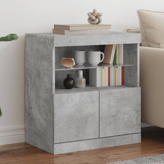 Credenza con Luci LED Grigio Cemento 60x37x67 cm - homemem39