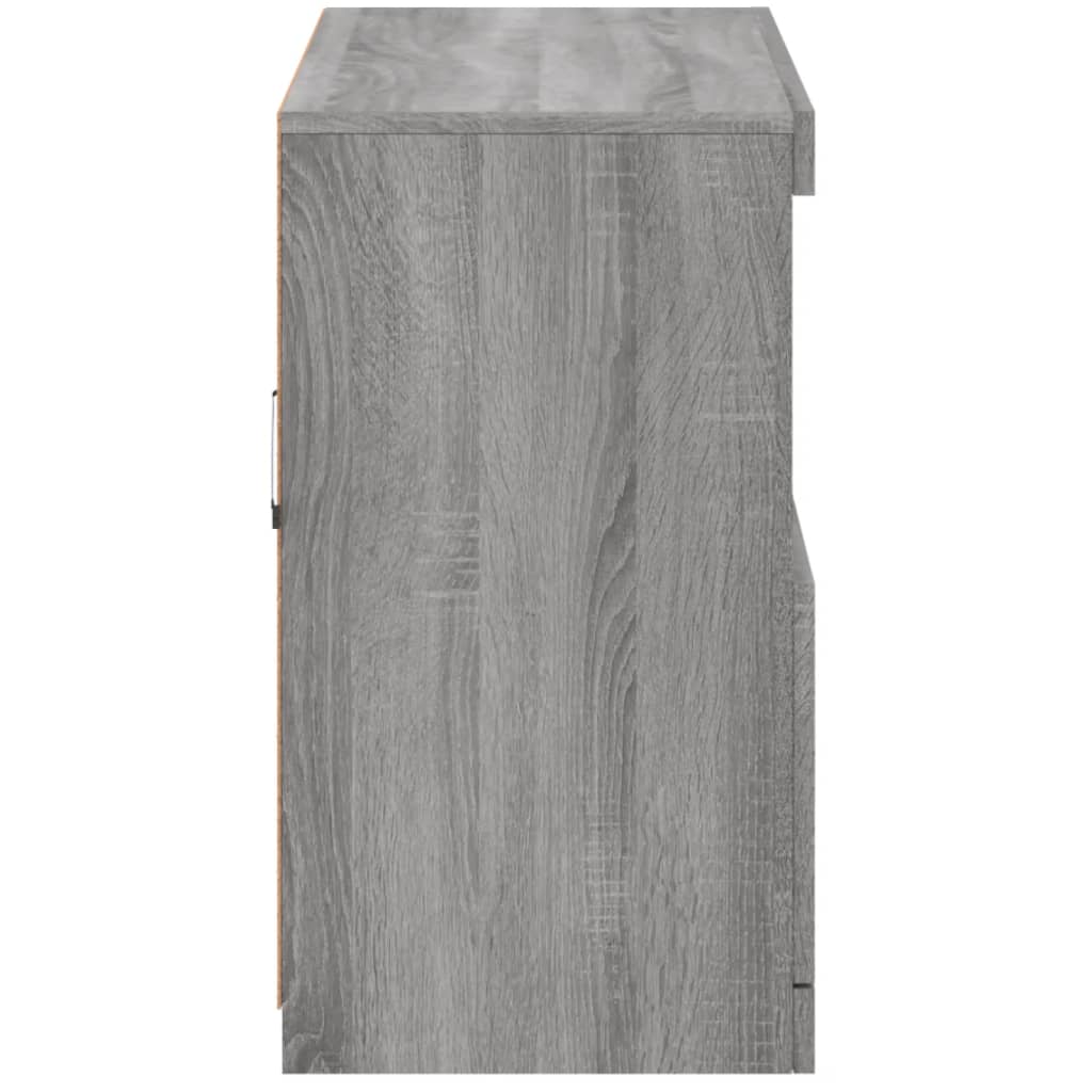 Credenza con Luci LED Grigio Sonoma 81x37x67 cm