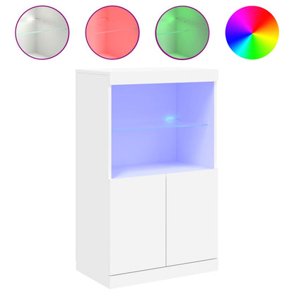 Credenza con Luci LED Bianca 60,5x37x100 cm - homemem39