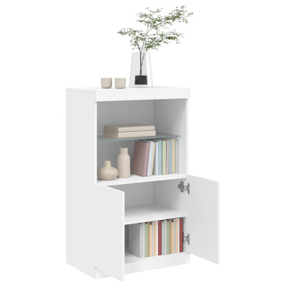 Credenza con Luci LED Bianca 60,5x37x100 cm - homemem39