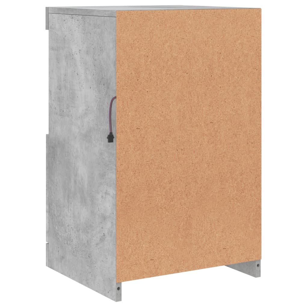 Credenza con Luci LED Grigio Cemento 41x37x67 cm