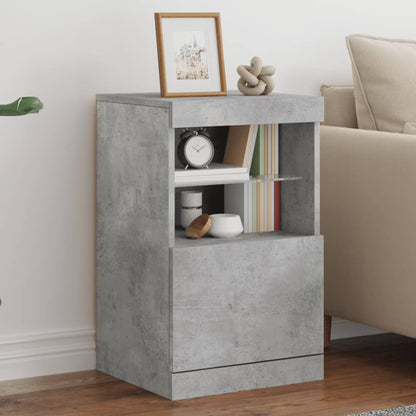 Credenza con Luci LED Grigio Cemento 41x37x67 cm