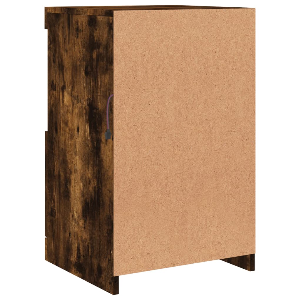 Credenza con Luci LED Rovere Fumo 41x37x67 cm - homemem39
