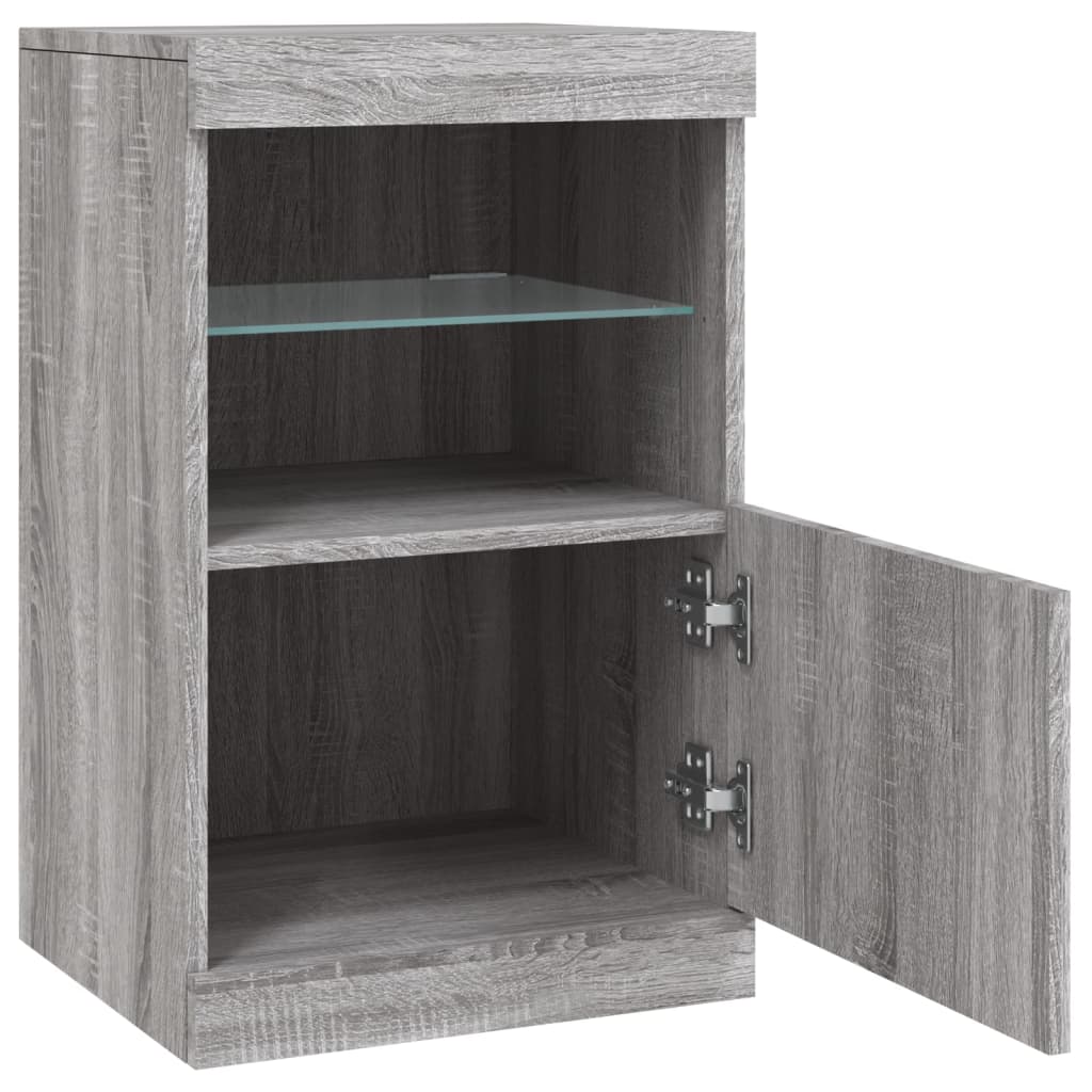 Credenza con Luci LED Grigio Sonoma 41x37x67 cm - homemem39