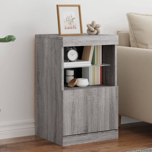 Credenza con Luci LED Grigio Sonoma 41x37x67 cm - homemem39