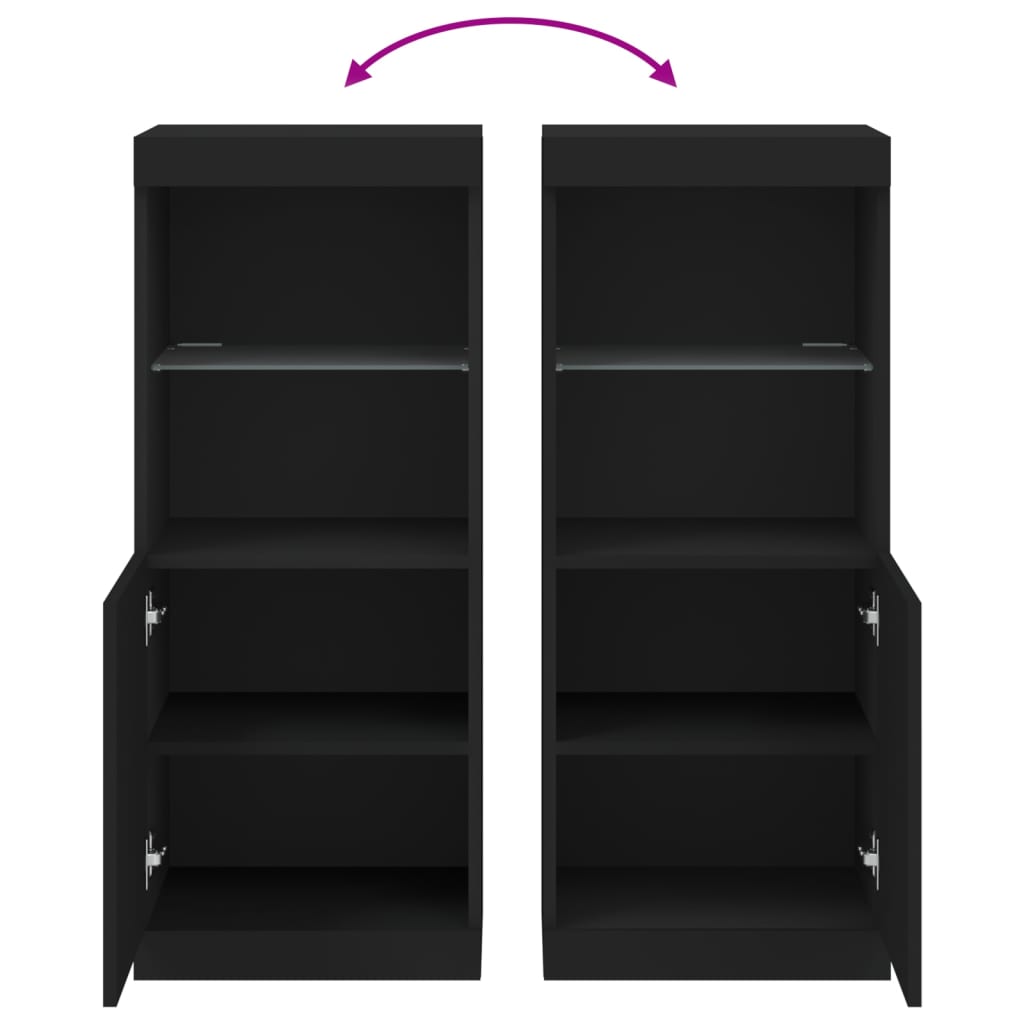 Credenza con Luci LED Nera 41x37x100 cm - homemem39