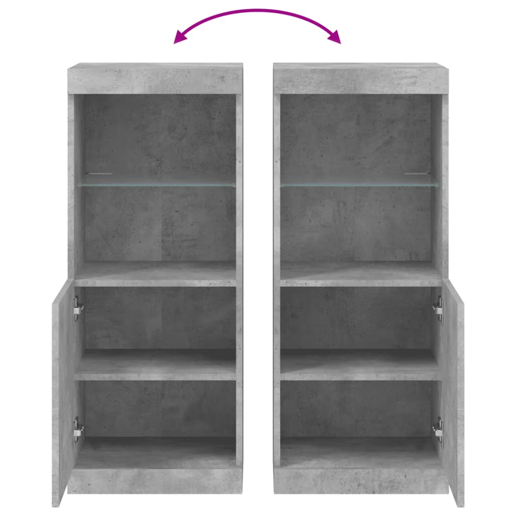 Credenza con Luci LED Grigio Cemento 41x37x100 cm - homemem39