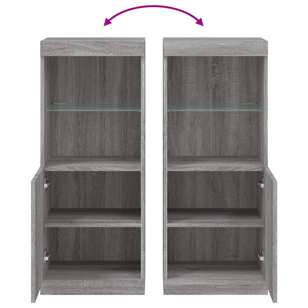 Credenza con Luci LED Grigio Sonoma 41x37x100 cm - homemem39