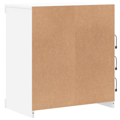 Credenza con Luci LED Bianca 60,5x37x67 cm - homemem39