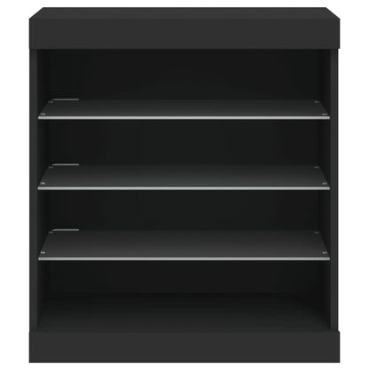 Credenza con Luci LED Nera 60,5x37x67 cm - homemem39