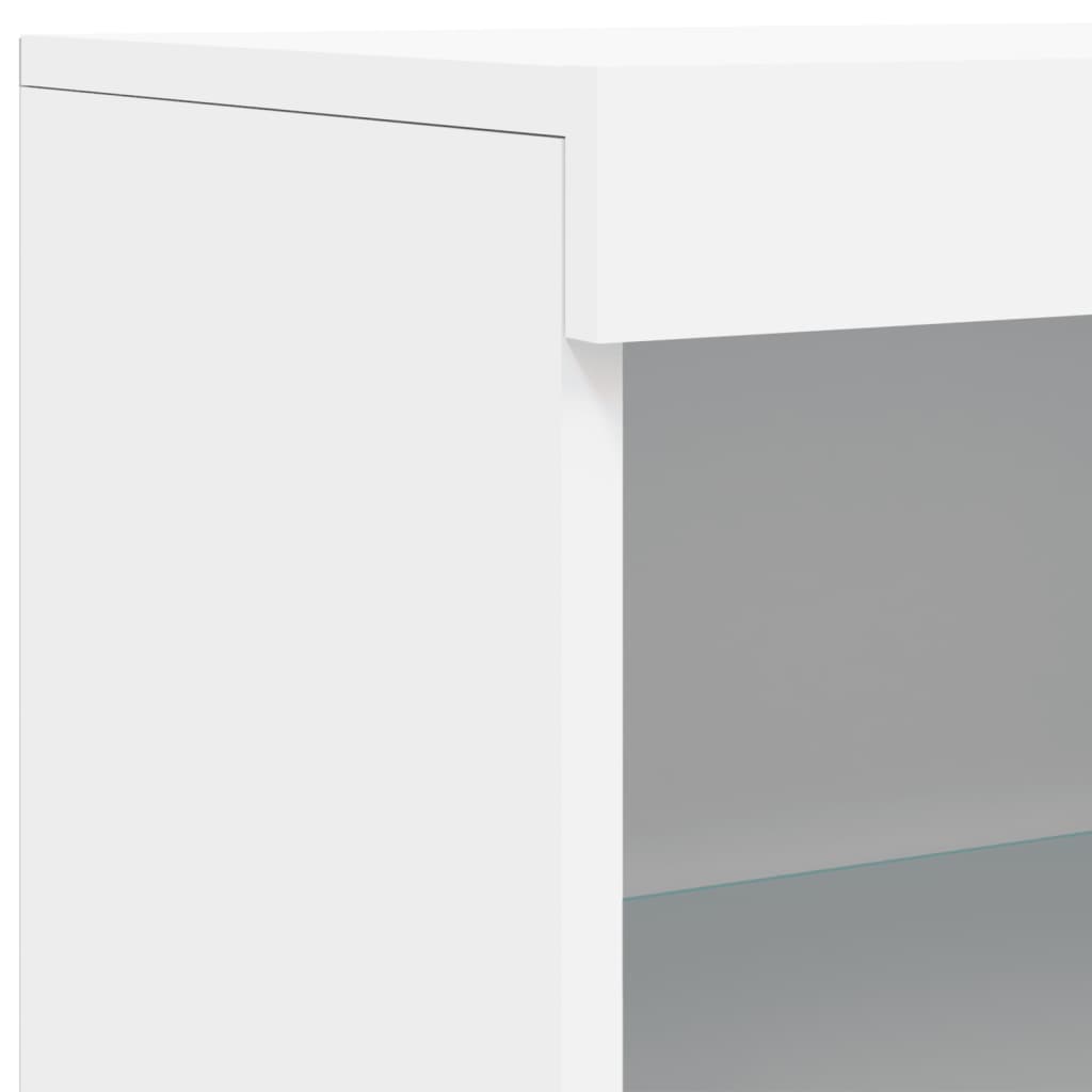 Credenza con Luci LED Bianca 60,5x37x100 cm