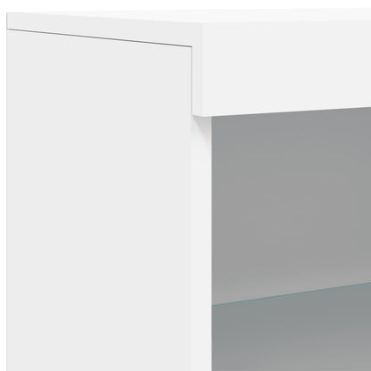 Credenza con Luci LED Bianca 60,5x37x100 cm