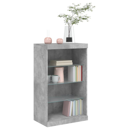 Credenza con Luci LED Grigio Cemento 60,5x37x100 cm - homemem39