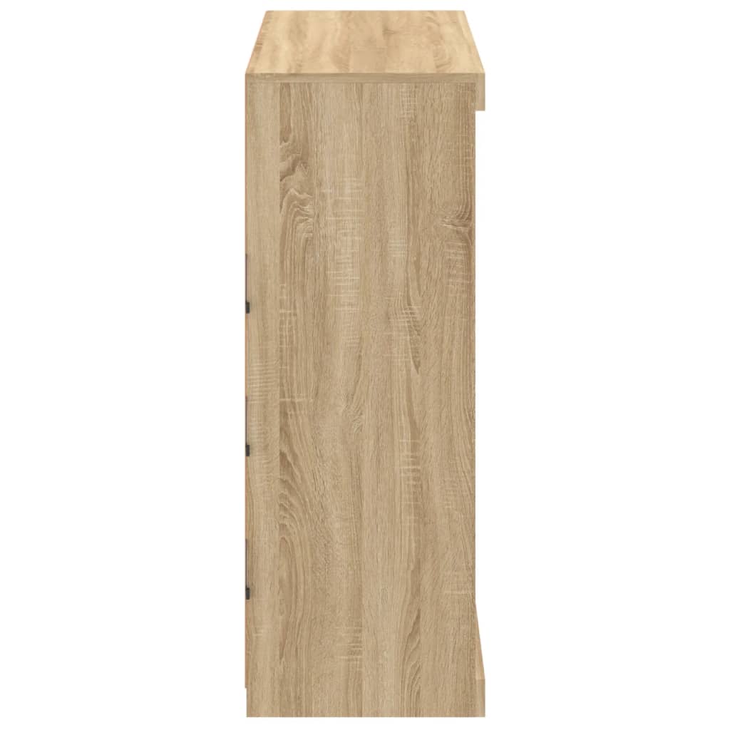 Credenza con Luci LED Rovere Sonoma 81x37x100 cm