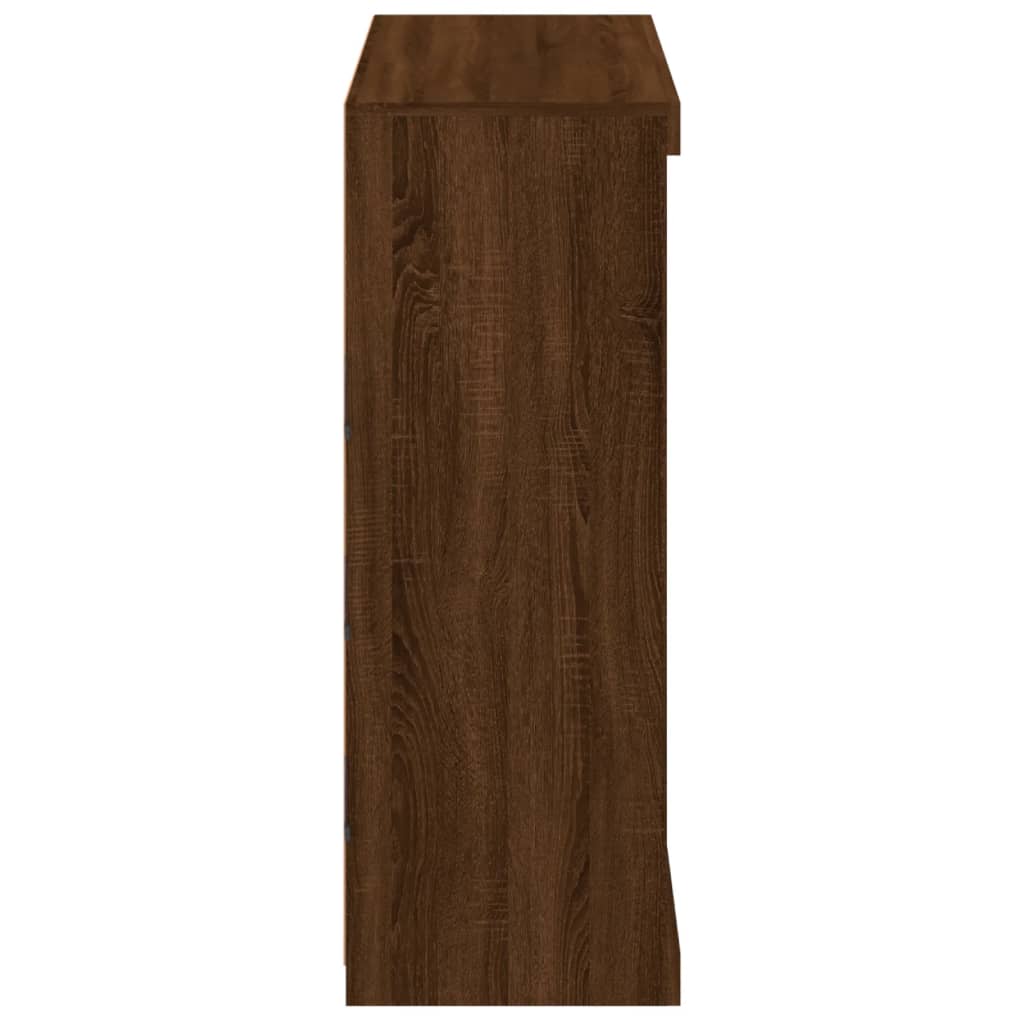 Credenza con Luci LED Rovere Marrone 81x37x100 cm