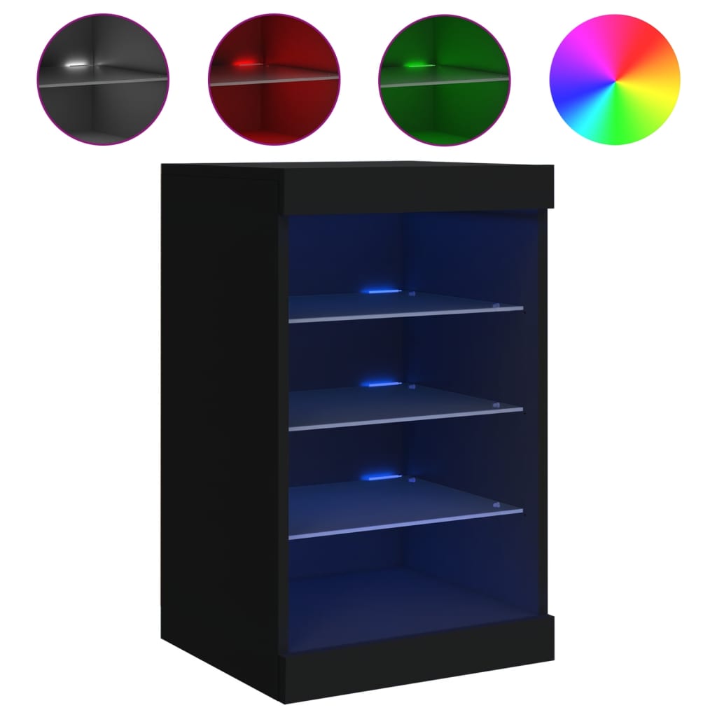 Credenza con Luci LED Nera 41x37x67 cm - homemem39