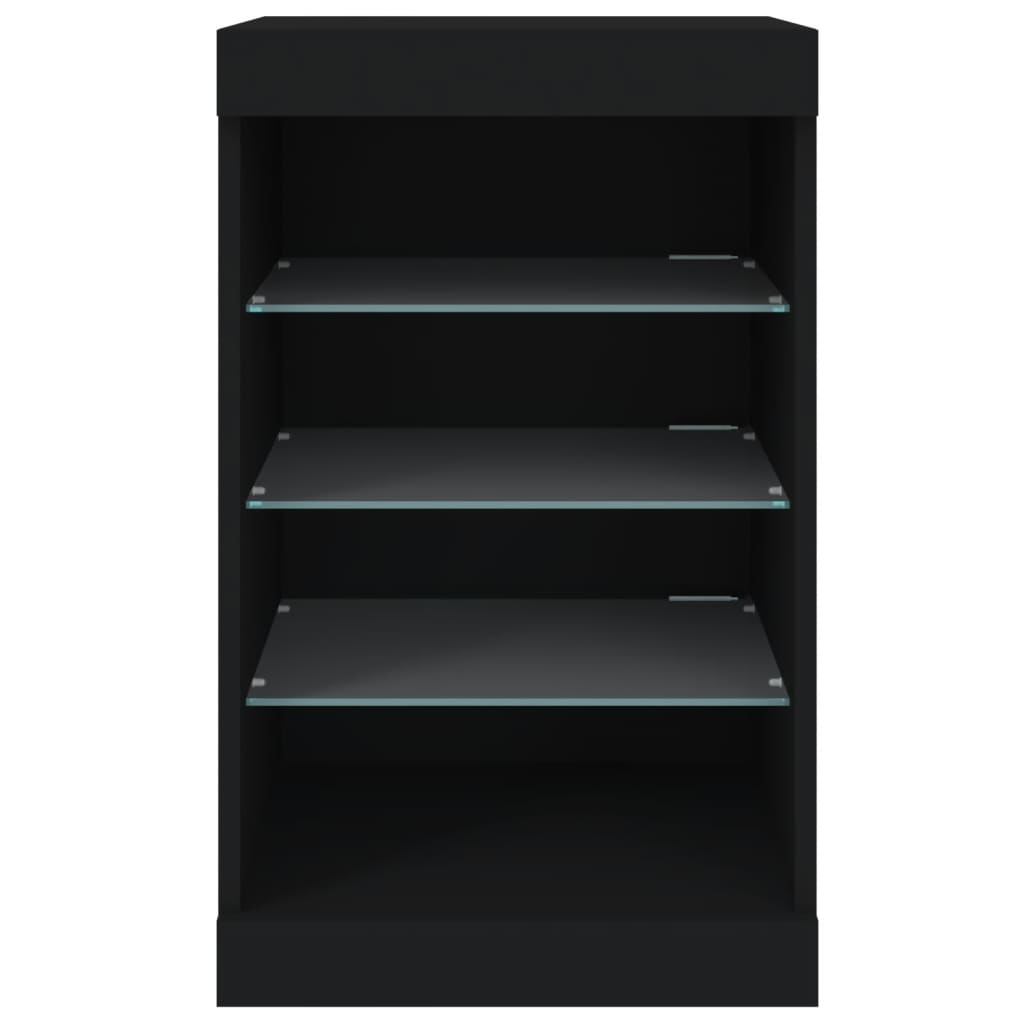 Credenza con Luci LED Nera 41x37x67 cm - homemem39