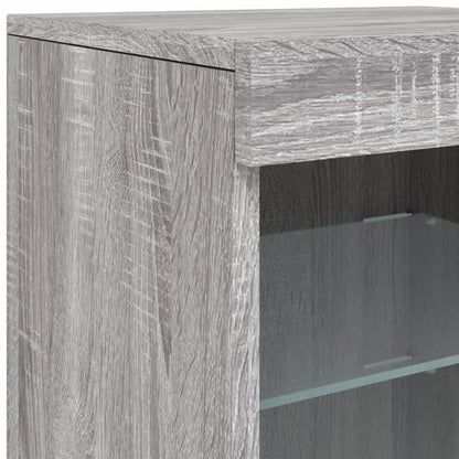 Credenza con Luci LED Grigio Sonoma 41x37x67 cm - homemem39
