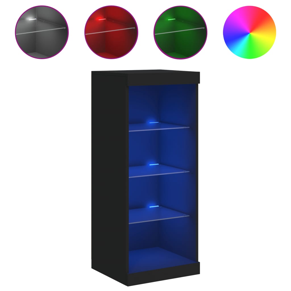 Credenza con Luci LED Nera 41x37x100 cm - homemem39