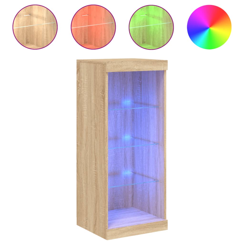 Credenza con Luci LED Rovere Sonoma 41x37x100 cm - homemem39