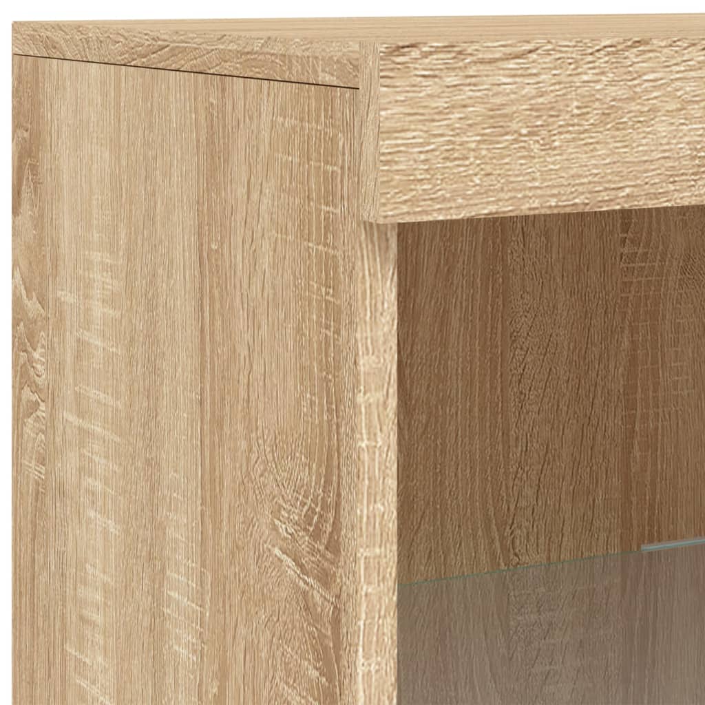 Credenza con Luci LED Rovere Sonoma 41x37x100 cm - homemem39