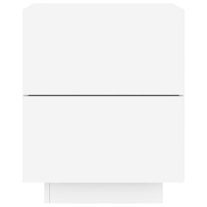 Comodino con Luci LED Bianco in Legno Multistrato - homemem39