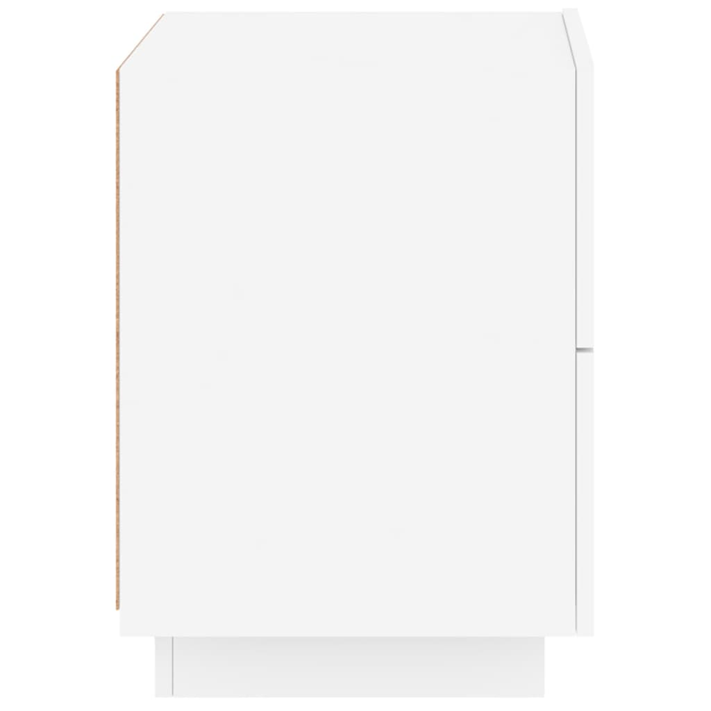 Comodino con Luci LED Bianco in Legno Multistrato - homemem39