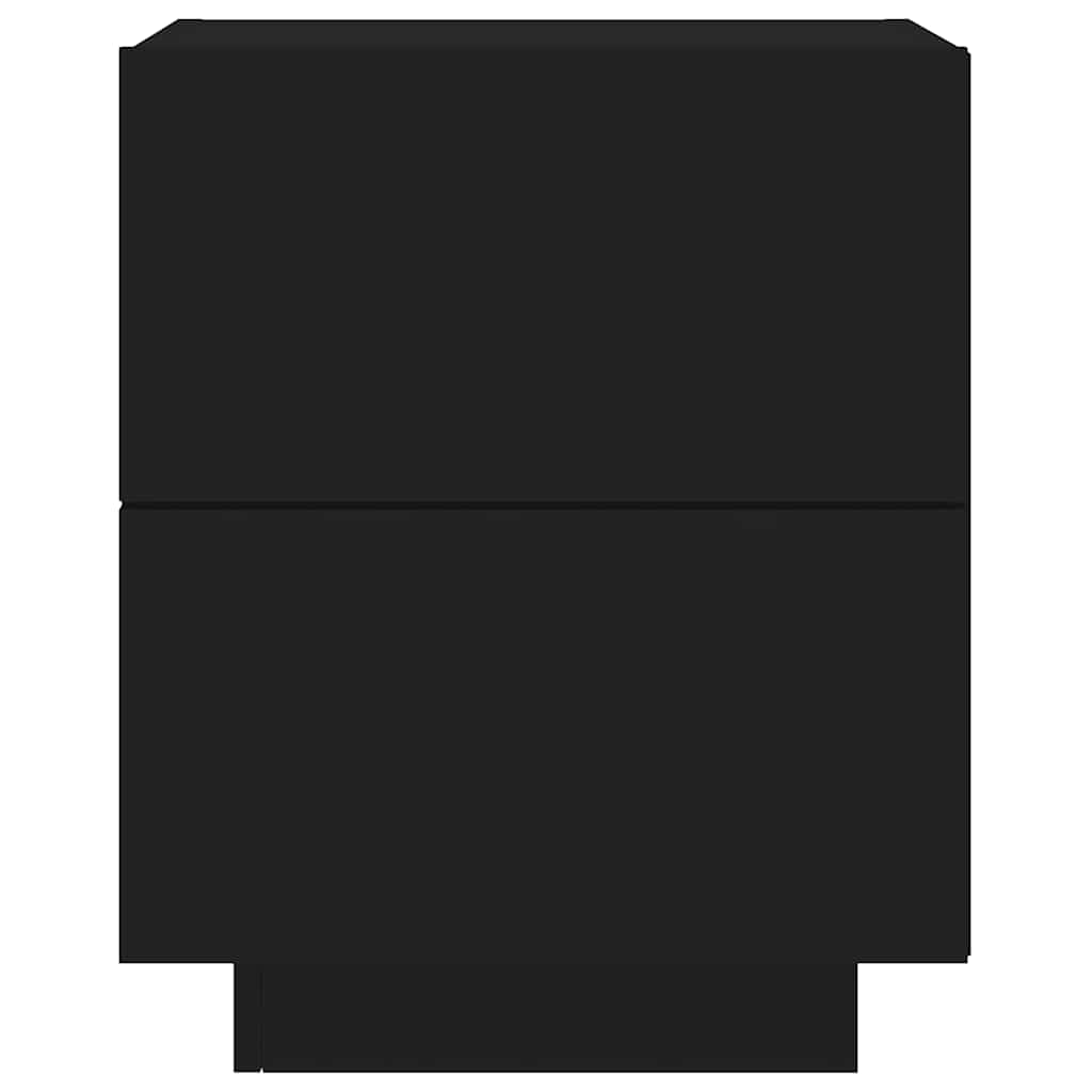 Comodino con Luci LED Nero in Legno Multistrato - homemem39