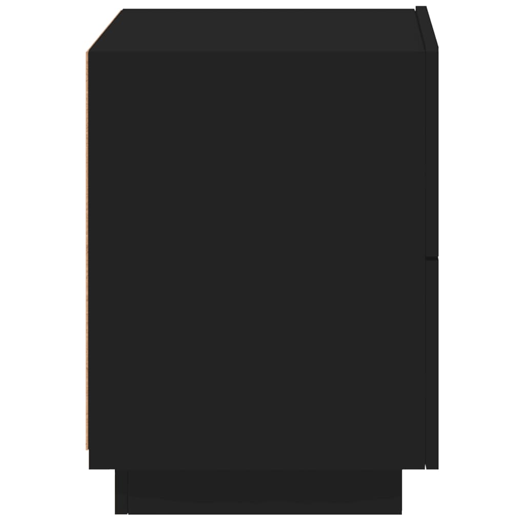 Comodino con Luci LED Nero in Legno Multistrato - homemem39