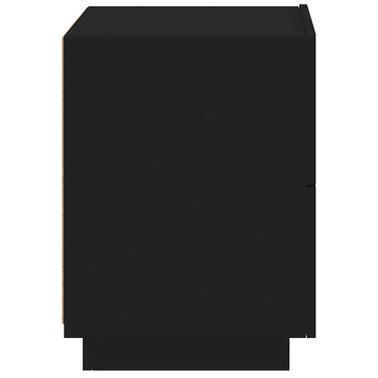 Comodini con Luci LED 2pz Neri in Legno Multistrato - homemem39