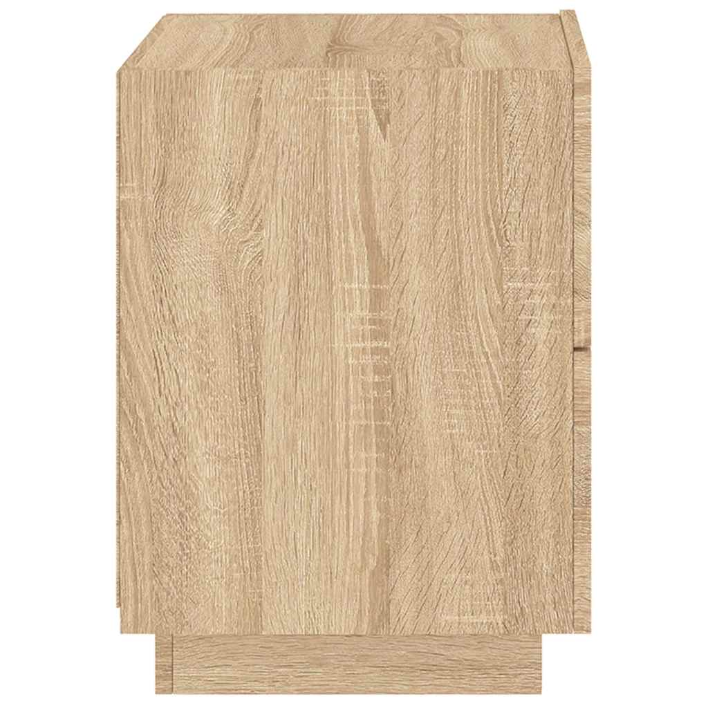 Comodini con Luci LED 2pz Rovere Sonoma in Legno Multistrato - homemem39