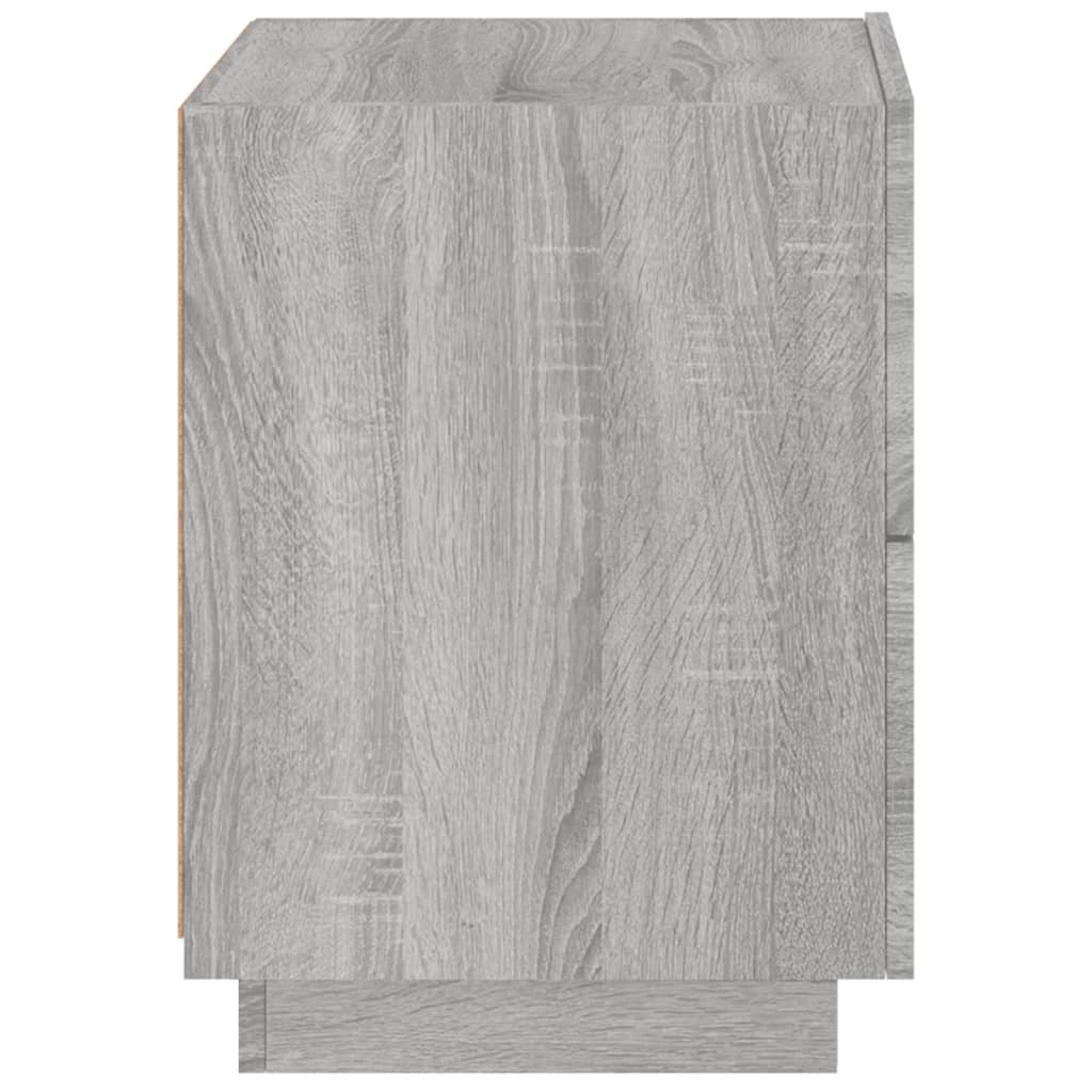 Comodino con Luci LED Grigio Sonoma in Legno Multistrato - homemem39
