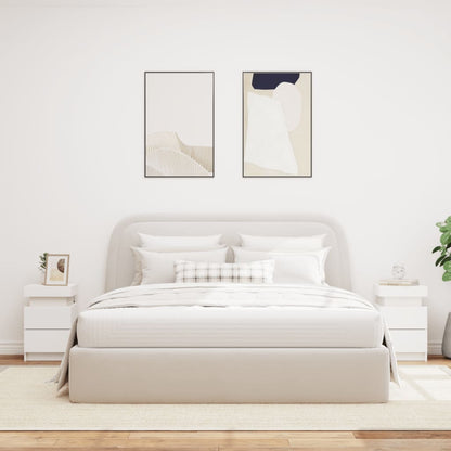 Comodini con Luci LED 2pz Bianchi 35x39x55 cm - homemem39