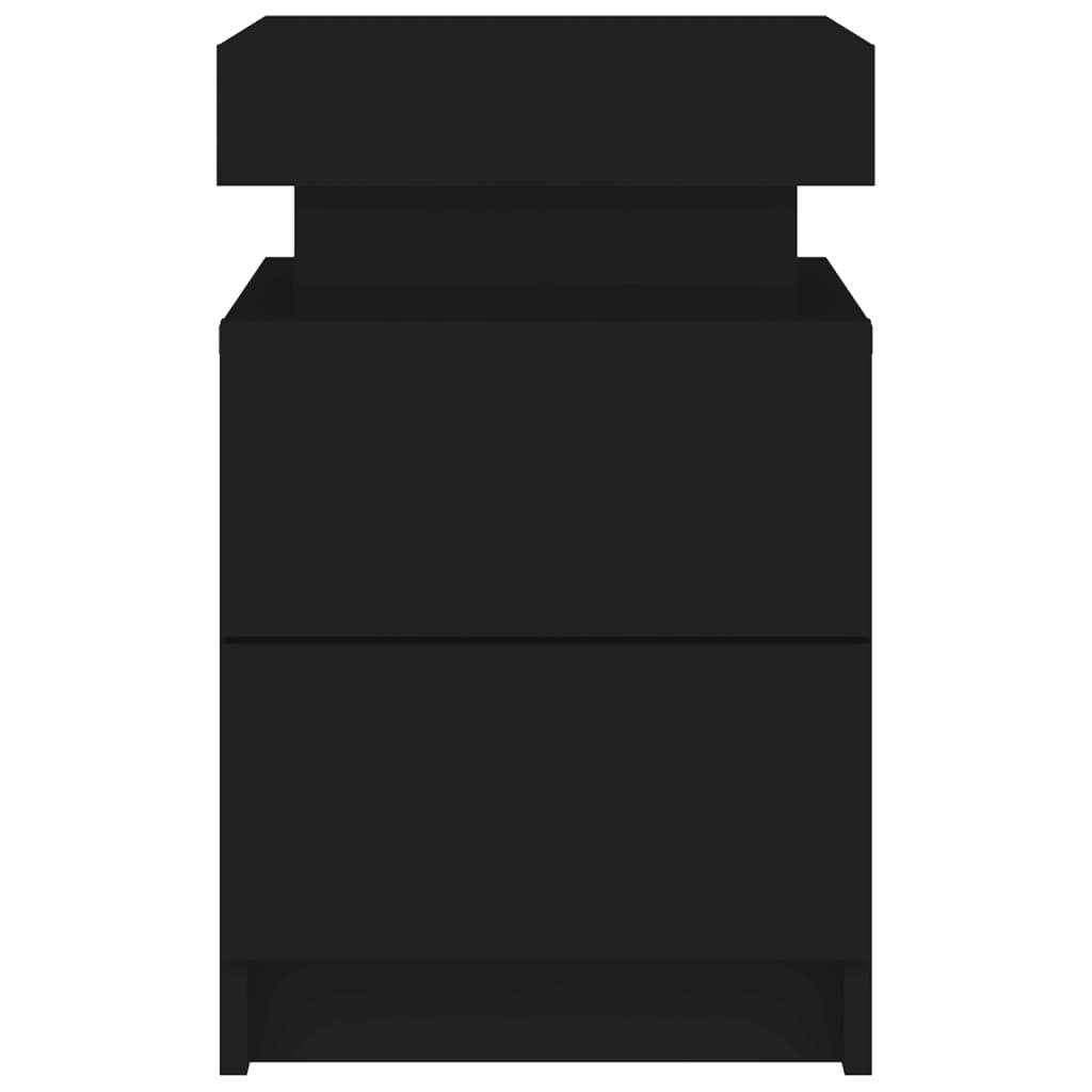 Comodini con Luci LED 2pz Neri 35x39x55 cm - homemem39