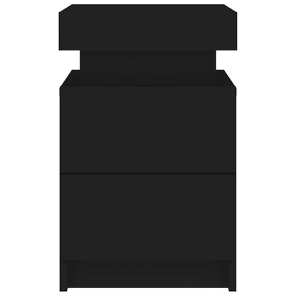 Comodini con Luci LED 2pz Neri 35x39x55 cm - homemem39