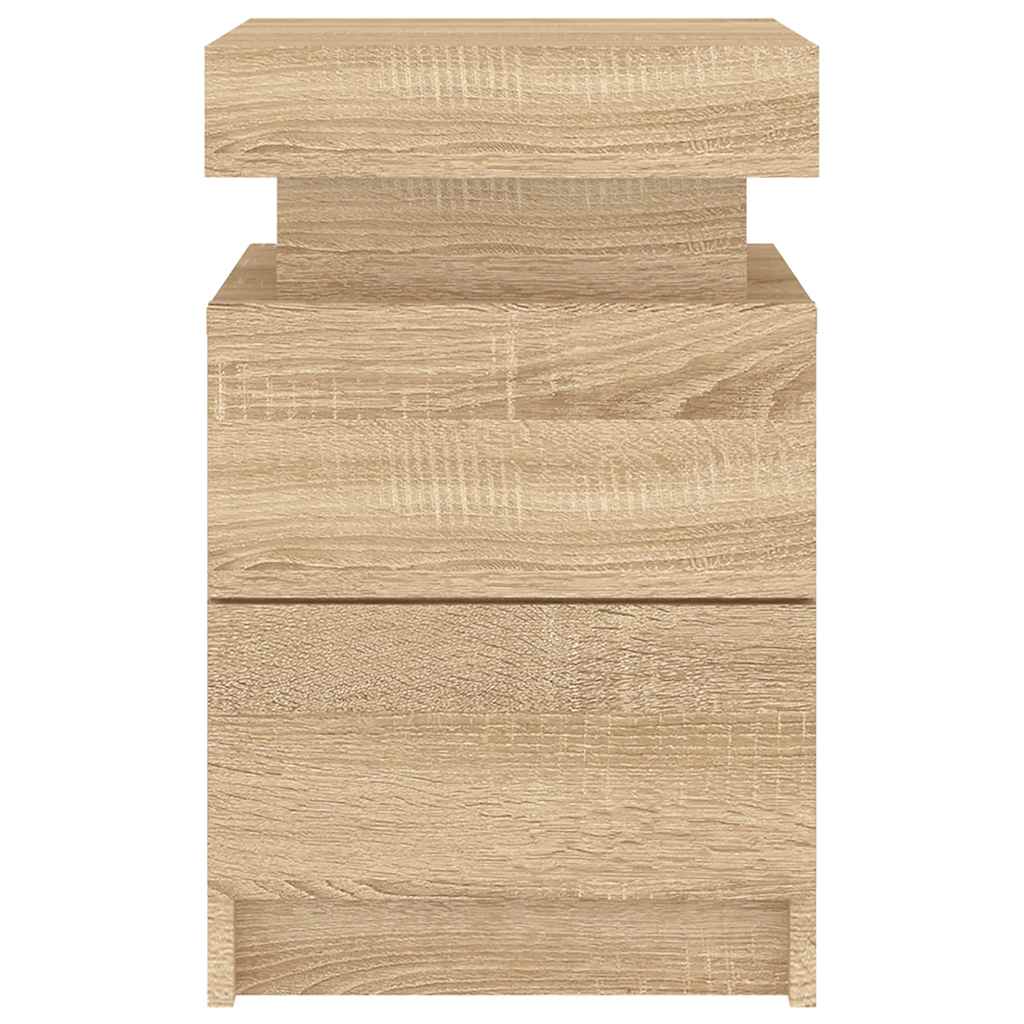 Comodino con Luci LED Rovere Sonoma 35x39x55 cm - homemem39