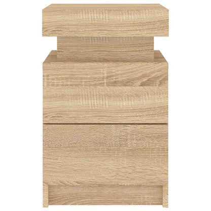 Comodini con Luci LED 2pz Rovere Sonoma 35x39x55 cm - homemem39