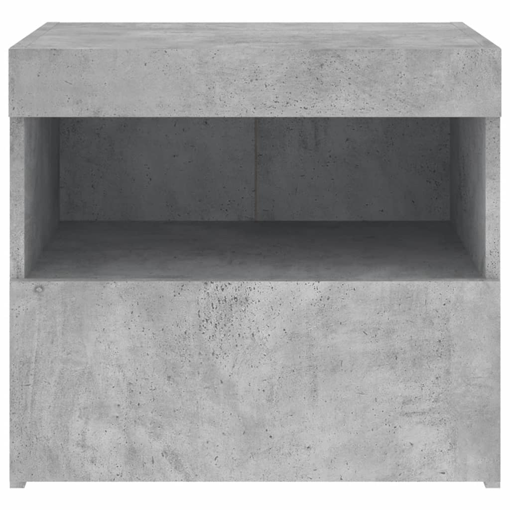 Comodino con Luci LED Grigio Cemento 50x40x45 cm - homemem39