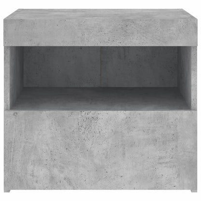 Comodino con Luci LED Grigio Cemento 50x40x45 cm - homemem39